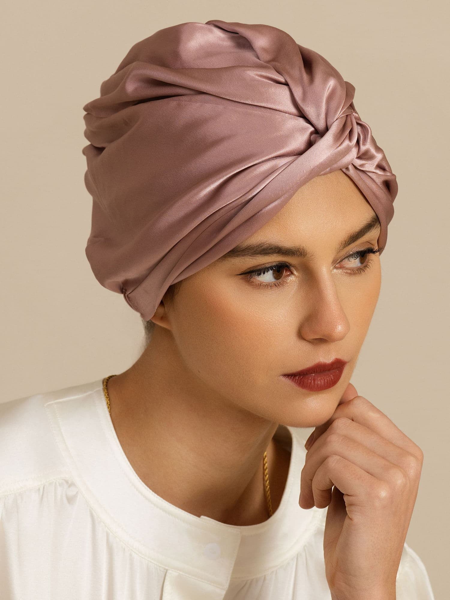 [Blasses Mauve] SilkSilky-DE 22Momme Schlafmützen 001