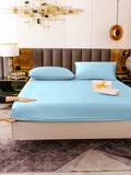 SilkSilky DE 19Momme Reine Seide Bedding Set Hellblau 004