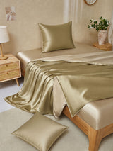 [Beige+Khaki] SilkSilky-DE Bettwäsche Sets 001