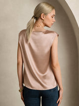[Toskana] SilkSilky-DE Cap Sleeve Round Neck T-Shirt 002