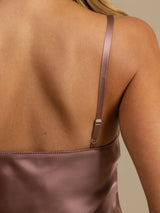 [Blasses Mauve] SilkSilky-DE Sleeveless V Neck Nachthemden 006