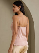 [Toskana] SilkSilky-DE Spaghetti Strap Cowl Neck Cami Top 002