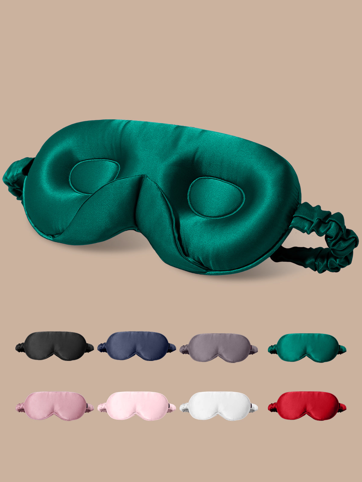 [Dunkelgrün] SilkSilky-DE Reine Seide Eye Mask 001