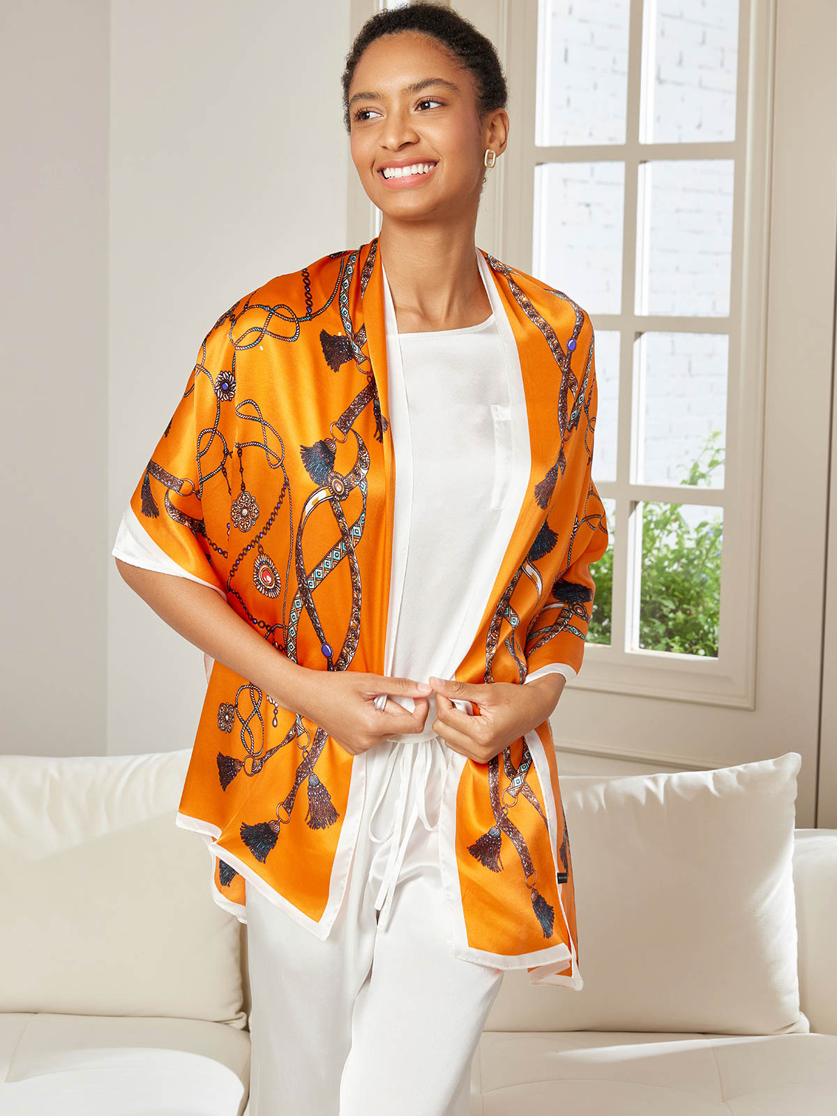 [P018] SilkSilky-DE Reine Seide Scarf 001,