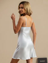 [Hellblau] SilkSilky-DE Sleeveless V Neck Nachthemden 002