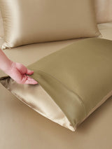 [Beige+Khaki] SilkSilky-DE 22Momme Reine Seide Bedding Set 005,