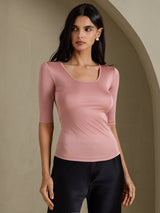 [Cameo Rose] SilkSilky-DE Half Sleeve T-Shirt 005