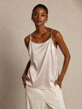 [Beige] SilkSilky-DE Spaghetti Strap Cami Top 001