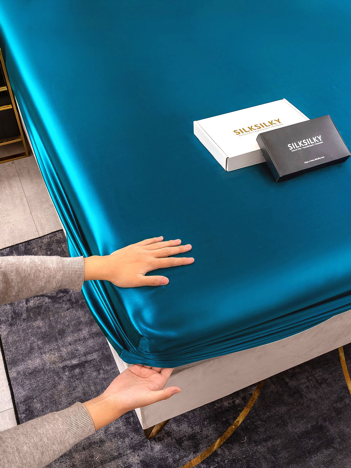 [König Blau] SilkSilky-DE 19Momme Sheet 006