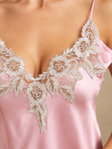 [Hellrosa] SilkSilky-DE Sleeveless V Neck Nachthemden 004