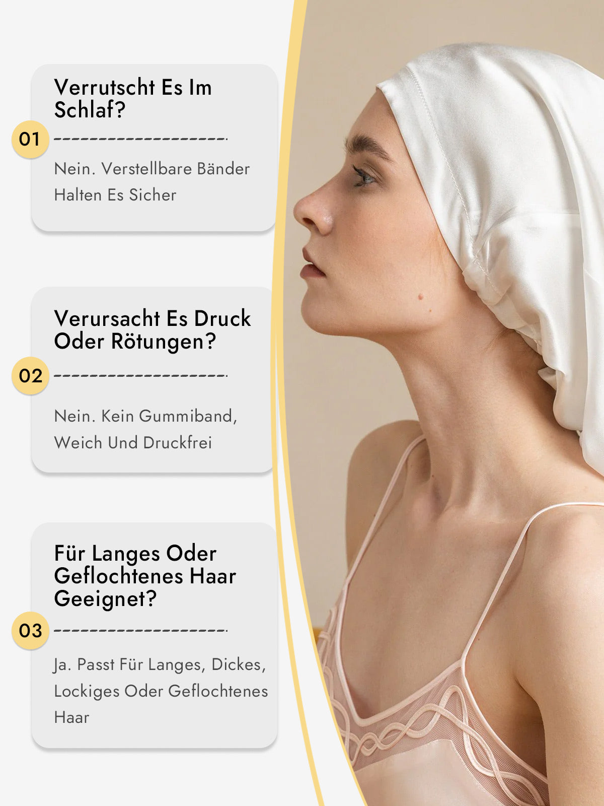 [Weiß] SilkSilky-DE Schlafmützen 008