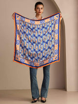 [Marineblaues Seepferdchen] SilkSilky-DE Scarf 003