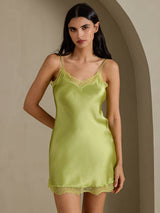 [Mintgrün] SilkSilky-DE Sleeveless Sweetheart Neck Nachthemden 008