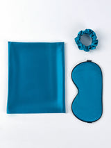 [König Blau] SilkSilky-DE 19Momme Reine Seide Pillowcase Set 005