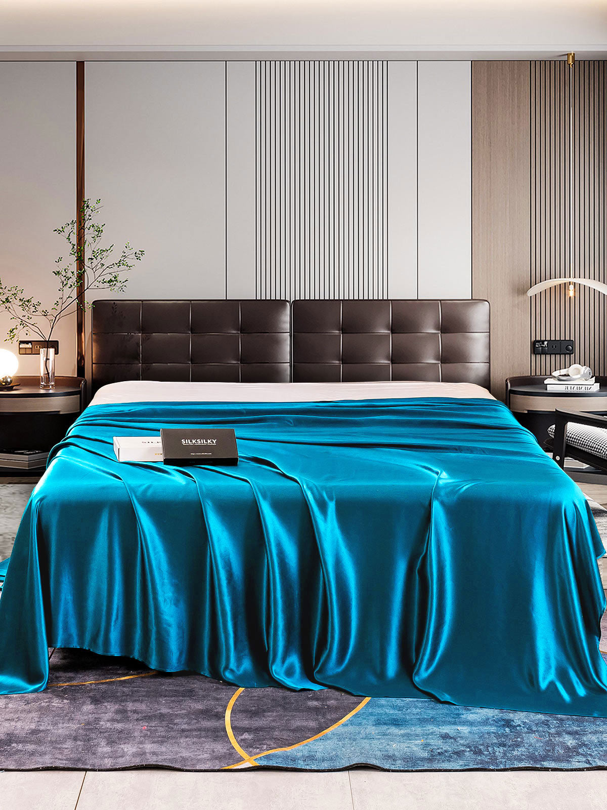 [König Blau] SilkSilky-DE 22Momme Reine Seide Sheet 001