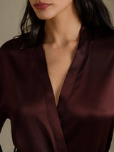 [Braun] SilkSilky-DE Long Sleeve Damen Morgenmantel 004