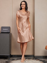 [Toskana] SilkSilky-DE Cap Sleeve V Neck Kleider 003