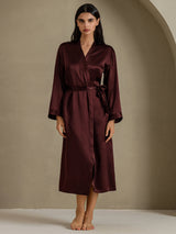[Braun] SilkSilky-DE Long Sleeve Damen Morgenmantel 001
