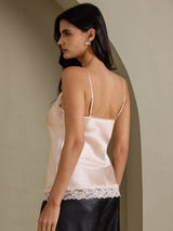 [Rosa] SilkSilky-DE Spaghetti Strap V Neck Cami Top 002