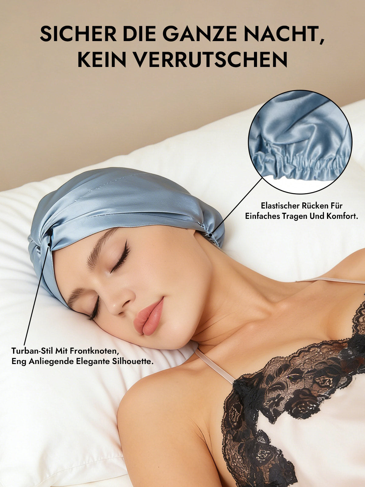 [Stahlblau] SilkSilky-DE Schlafmützen 006