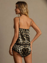 [Leopard] SilkSilky-DE Sleeveless V Neck Camisole-Set 002