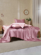 [BlassesMauve+Hellrosa] SilkSilky-DE 25Momme Bettwäsche Sets 002
