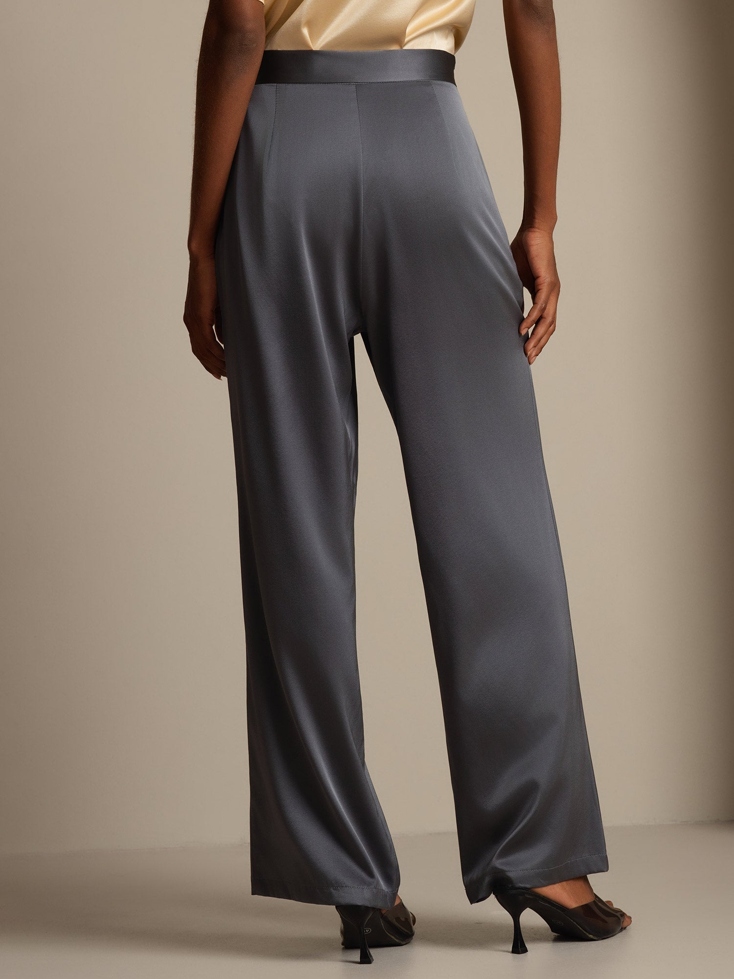 [Dunkelgrau] SilkSilky-DE 19Momme Seide Womens Pants 002,