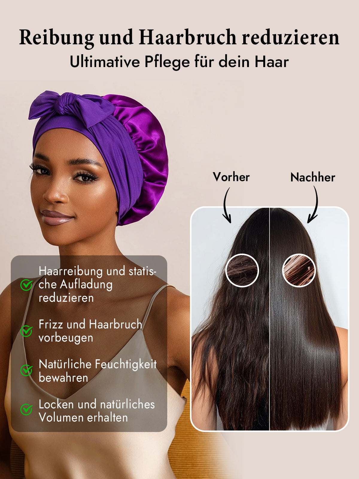 [Violett] SilkSilky-DE Reine Seide Sleep Cap 003