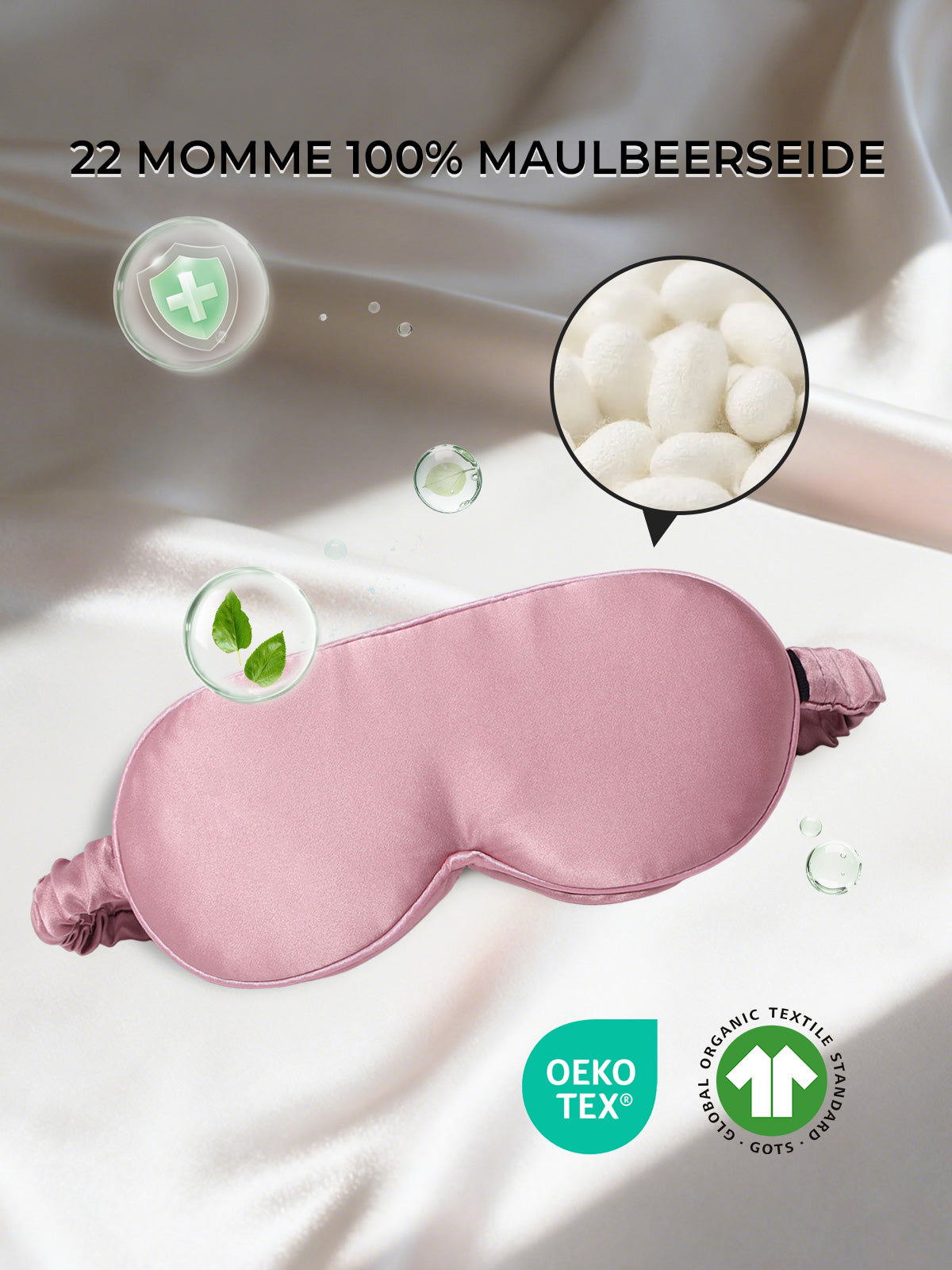 [Blasses Mauve] SilkSilky-DE Reine Seide Eye Mask 002