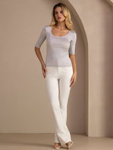 [Hellgrau] SilkSilky-DE Half Sleeve T-Shirt 006