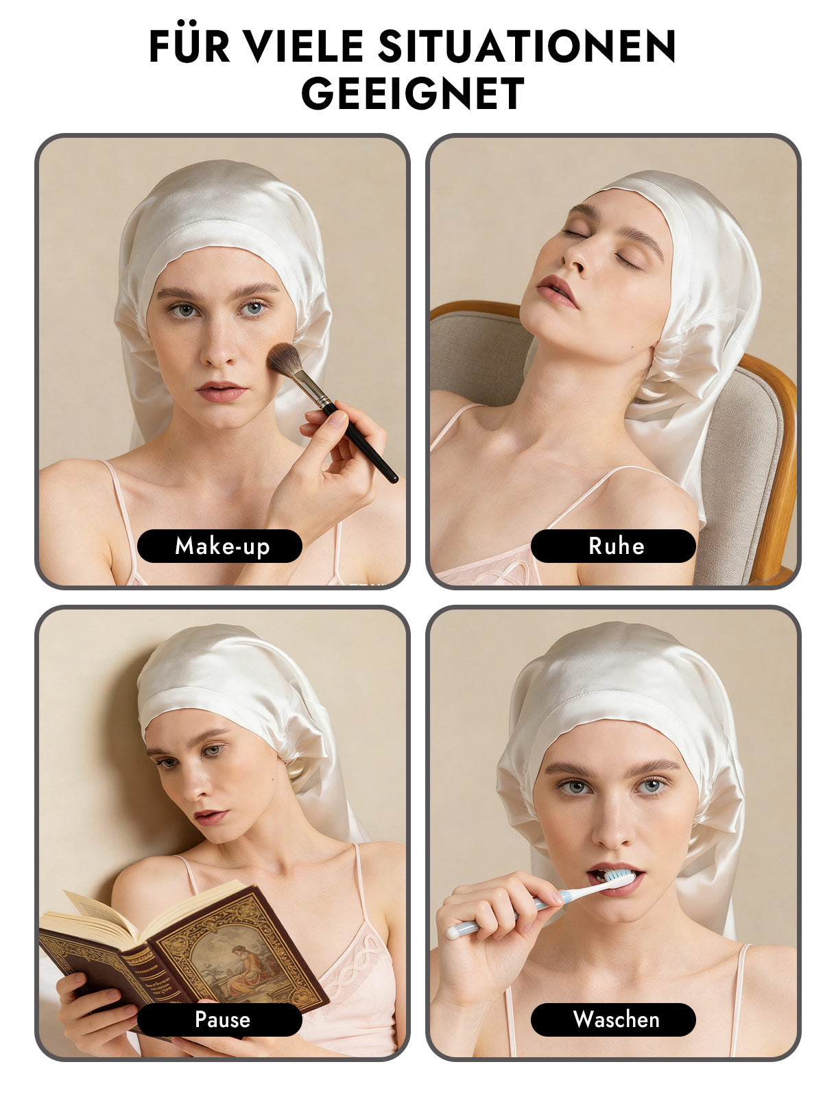 [Weiß] SilkSilky-DE Schlafmützen 007