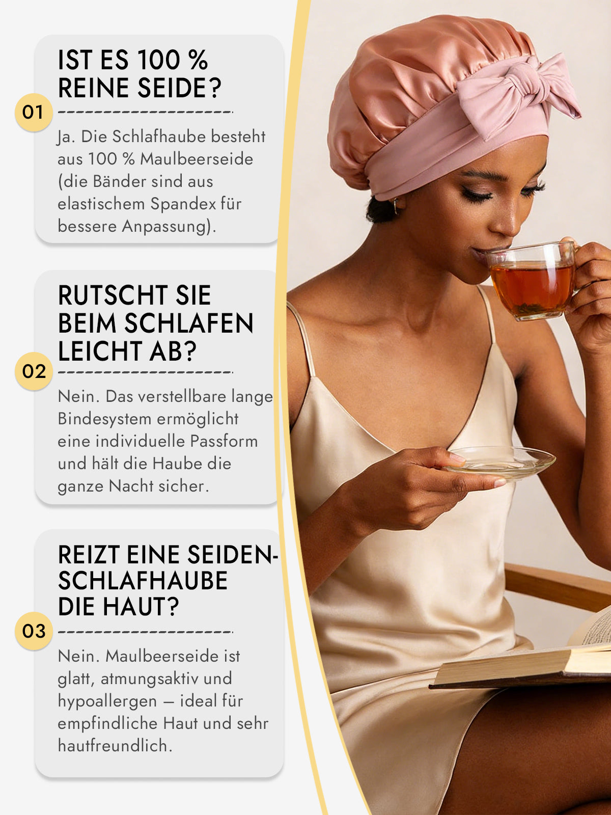 [Rosa] SilkSilky-DE Reine Seide Sleep Cap 006