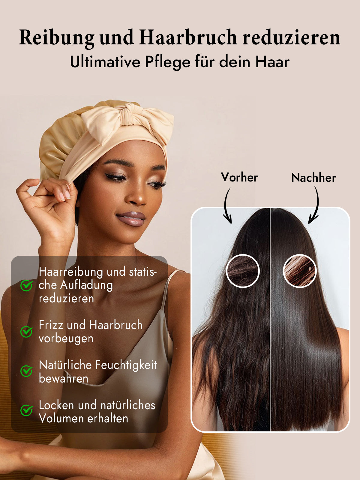 [Champagner] SilkSilky-DE Reine Seide Sleep Cap 003