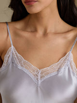 [Silber] SilkSilky-DE Sleeveless Sweetheart Neck Nachthemden 004