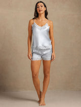 [Graublau] SilkSilky-DE Sleeveless V Neck Camisole-Set 006
