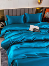 [König Blau] SilkSilky-DE 19Momme Bettwäsche Sets 003