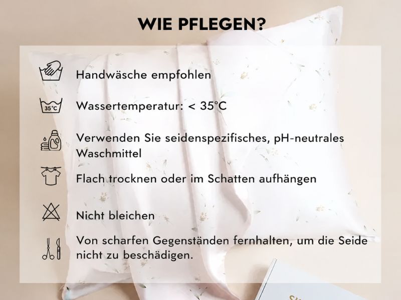19 Momme 100% Maulbeerseide Kissenbezug - Schneeknospen-Lilie - Detail 3