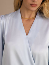 [Hellblau] SilkSilky-DE Long Sleeve Blouse 005