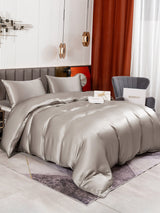[Grau] SilkSilky-DE 19Momme Reine Seide Bedding Set 002