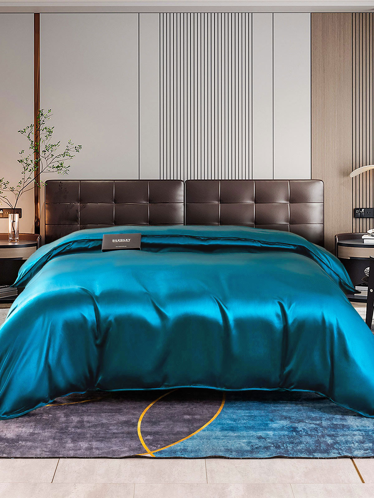 [König Blau] SilkSilky-DE 22Momme Reine Seide Duvet Cover 001
