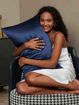 [Dunkelblau] SilkSilky-DE 30Momme Reine Seide Pillowcase 002