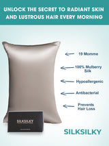 [Grau] SilkSilky-DE 19Momme Reine Seide Pillowcase 002