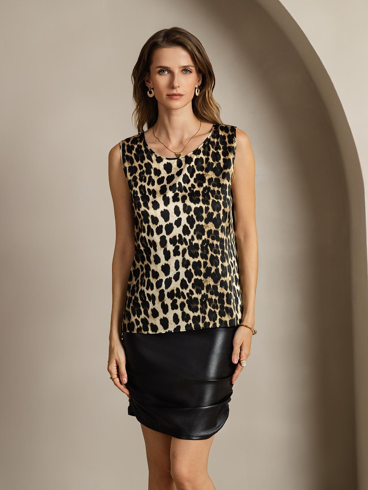 [Leopard] SilkSilky-DE 19Momme Seide Camisoles 001