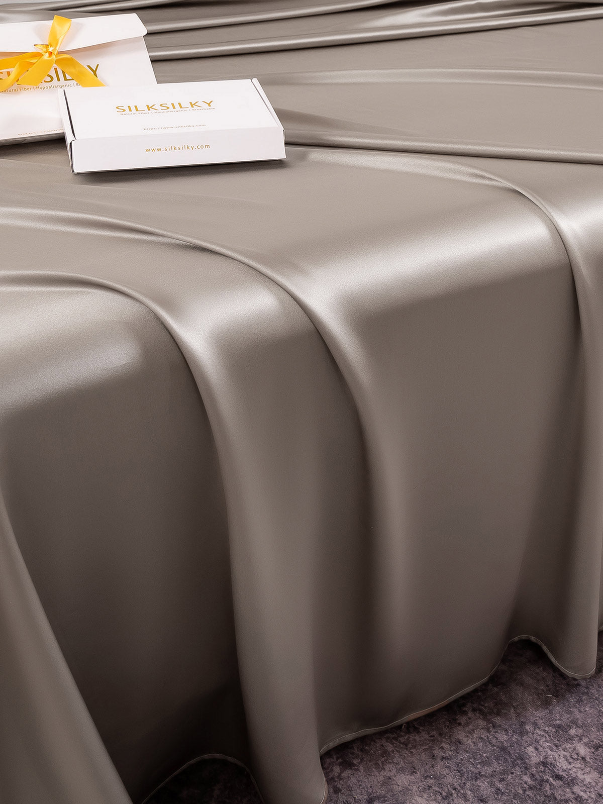 [Grau] SilkSilky-DE 25Momme Reine Seide Bedding Set 004,