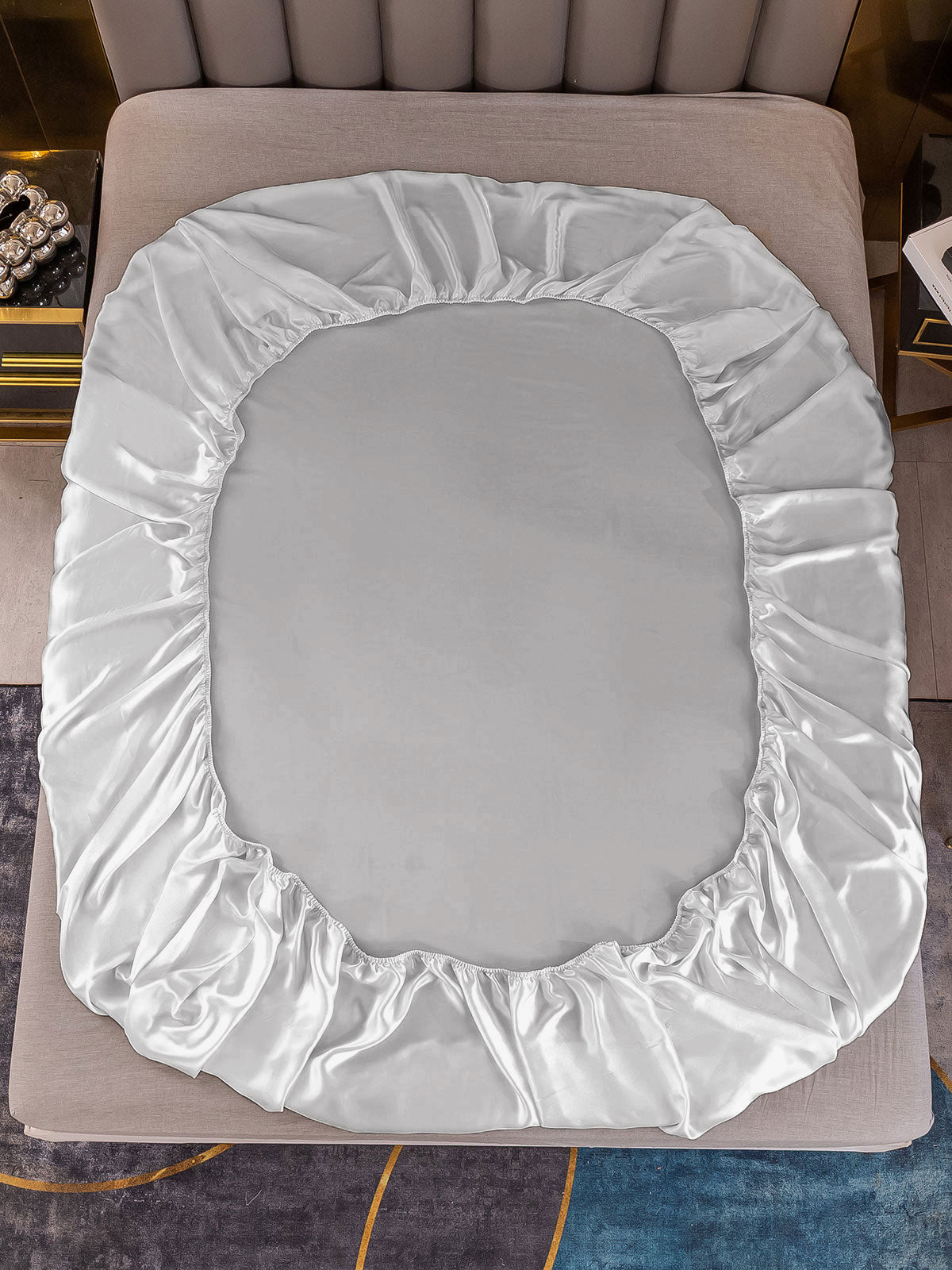 [Silber] SilkSilky-DE 19Momme Reine Seide Sheet 003