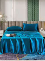 [König Blau] SilkSilky-DE 25Momme Bettwäsche Sets 001