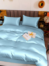 [Hellblau] SilkSilky-DE 19Momme Reine Seide Bedding Set 003