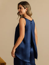 [Dunkelblau] SilkSilky-DE Sleeveless Scoop Neck Cami Top 003