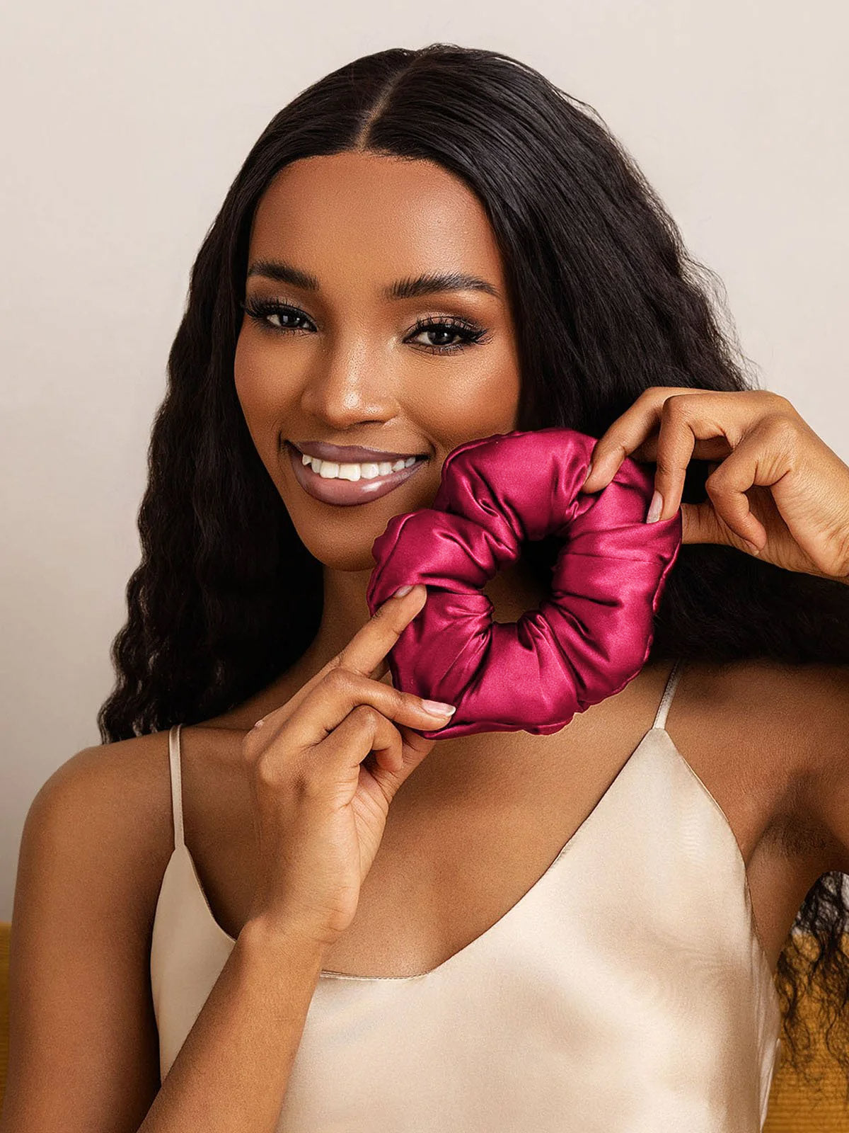 [Rotwein] SilkSilky-DE Reine Seide Scrunchie 001