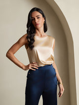 [Champagner] SilkSilky-DE Sleeveless Round Neck Cami Top 003